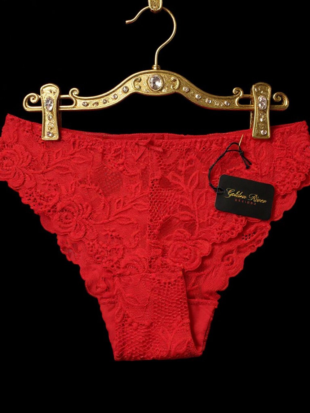 Brand New Floral Lace Panties - Red
